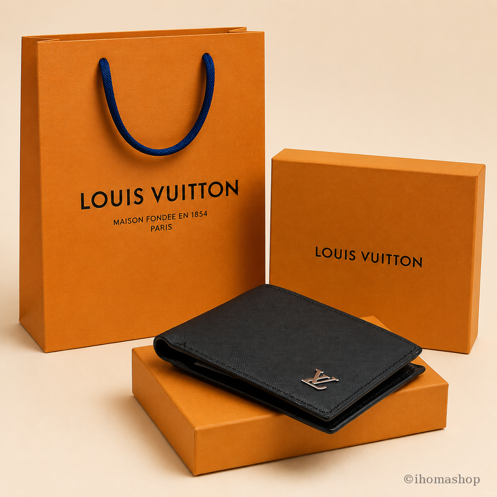 [IH-MW-LV-016] محفظة لويس فيتون رجالية سوداء بتصميم كلاسيكي