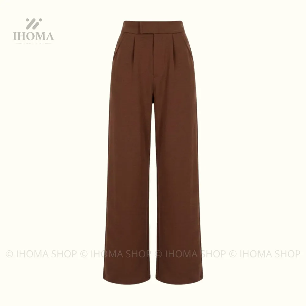 بنطلون قهوائي واسع (XS)